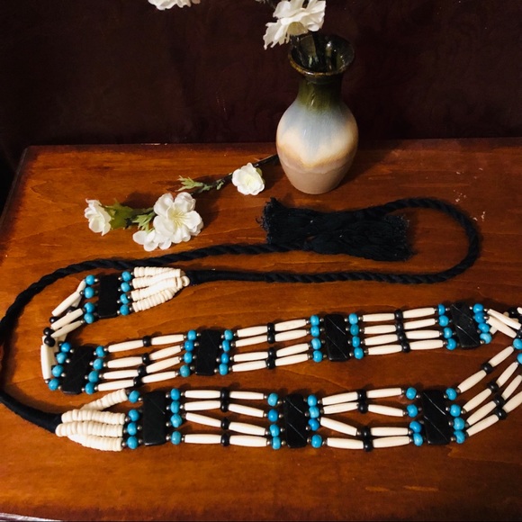 Accessories - Turquoise Beaded Rope Bead Hip BELT Southwestern